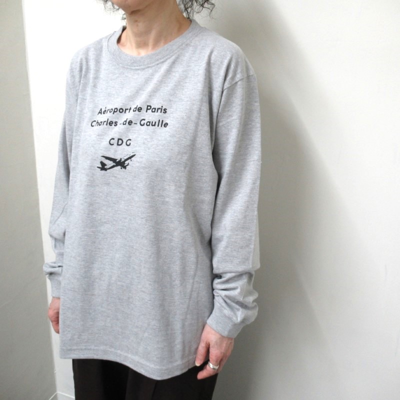 ANGE IN DISGUISE プリントロングTシャツ  "CDC"/GY